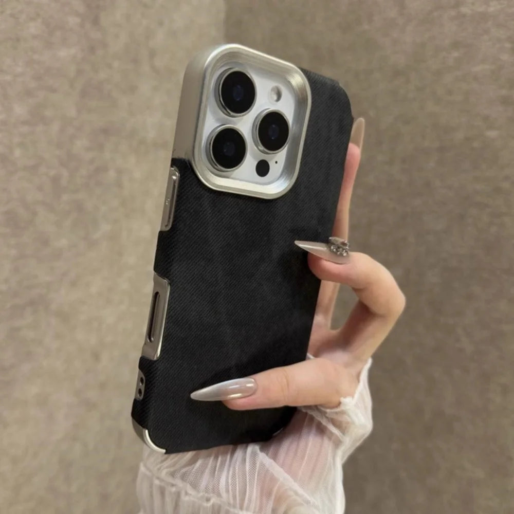 Retro Cowboy Denim Fabric iPhone Case
