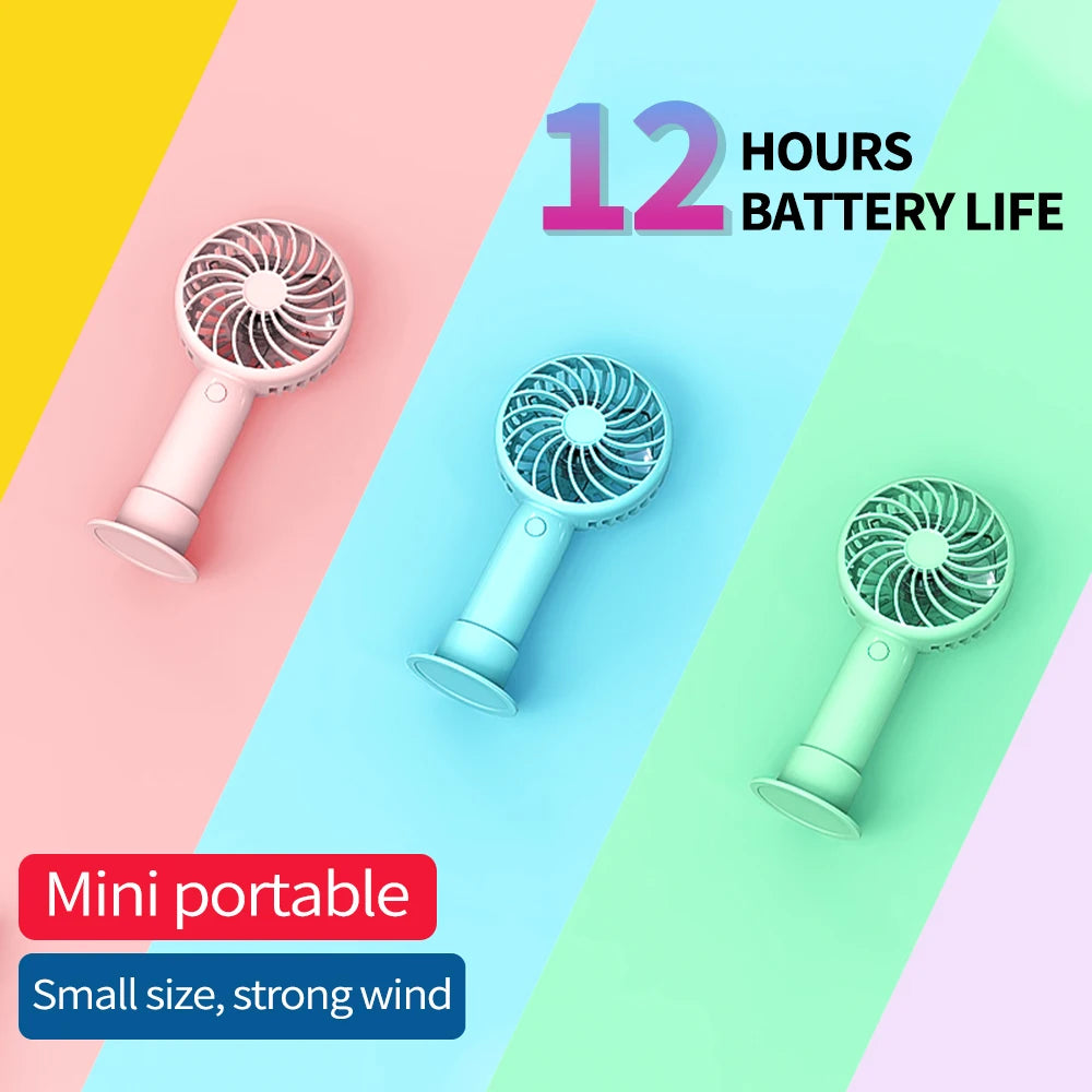 USB Rechargeable Mini Fan – Portable Handheld Cooling Fan with Long Battery Life