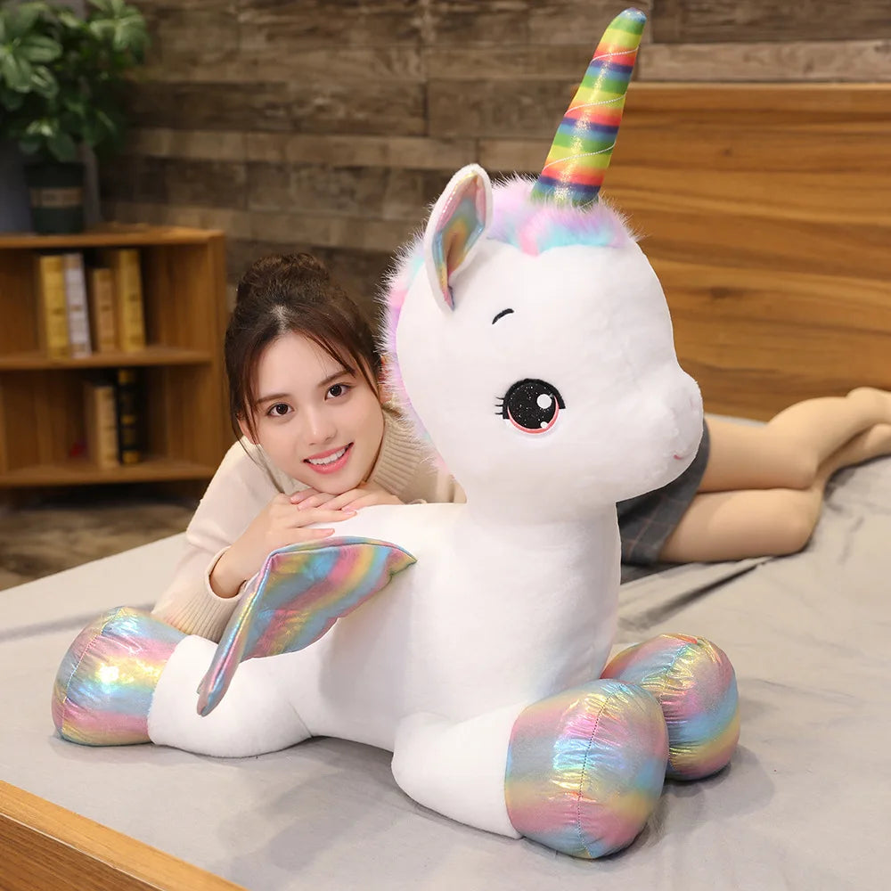 Rainbow Unicorn Plush Toy Soft Stuffed Animal Pillow Cute Kawaii Unicorn Doll for Kids Gift & Room Decor
