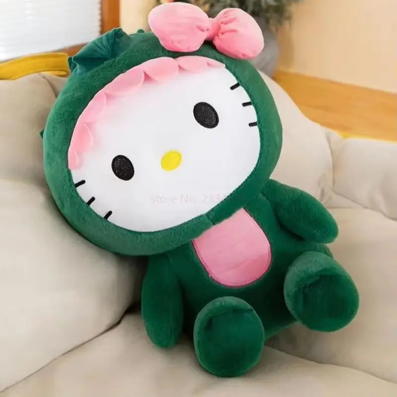 Hello Kitty Dinosaur Plush Pillow Kawaii Sanrio Cushion Toy 35CM