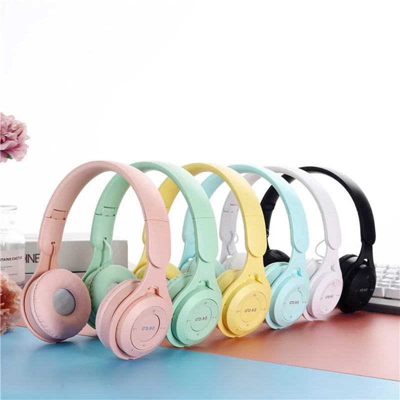 Macaron Wireless Bluetooth Headphones with Mic for Gaming