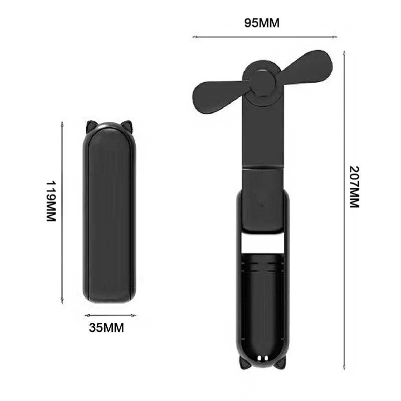 Rechargeable Mini Hand Fan – Foldable USB Portable Fan for Travel and Daily Use