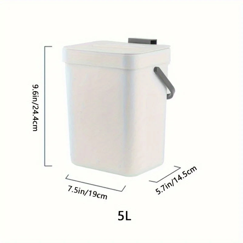 Quiet Close Trash Can 3/5L Sealed Eco Friendly Kitchen Office Bin