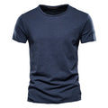 Men Cotton V-Neck Slim Fit T Shirt Short Sleeve Fashion Basic Tee