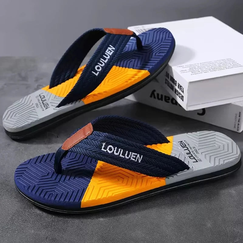 Men Flip Flops Summer Beach Sandals Breathable Anti Slip Casual Outdoor Slippers Lightweight Comfortable Thong Sandals