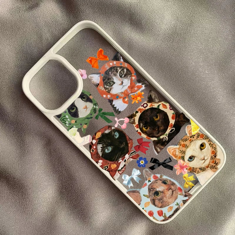 Colorful Cat Clear Anti Drop iPhone Case