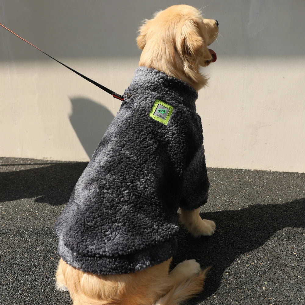 Winter Big Dog Lamb Wool Jacket Windproof Coat 3XL to 7XL