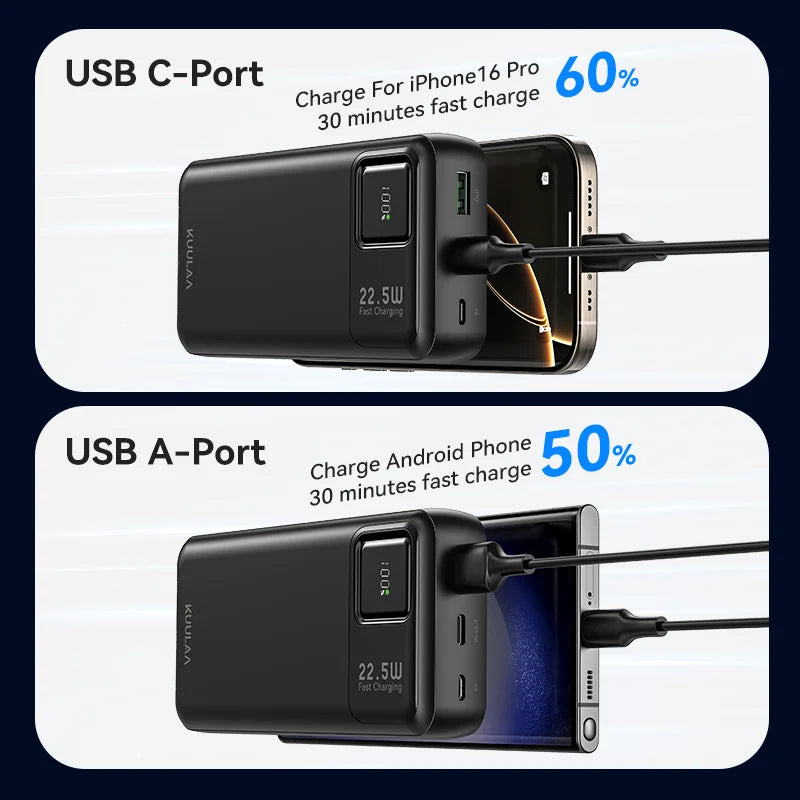 Baseus 20000mAh Power Bank PD 22.5W Fast Charging Portable Charger USB-C External Battery for iPhone Samsung Xiaomi