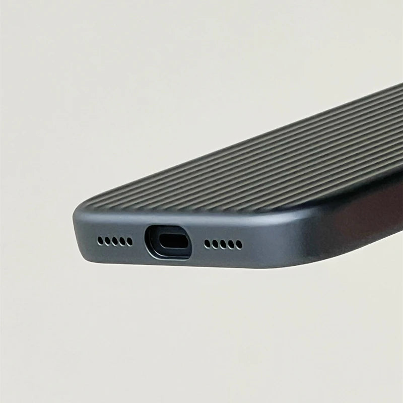 Plating 3D Luggage Stripes MagSafe Shockproof Matte iPhone Case