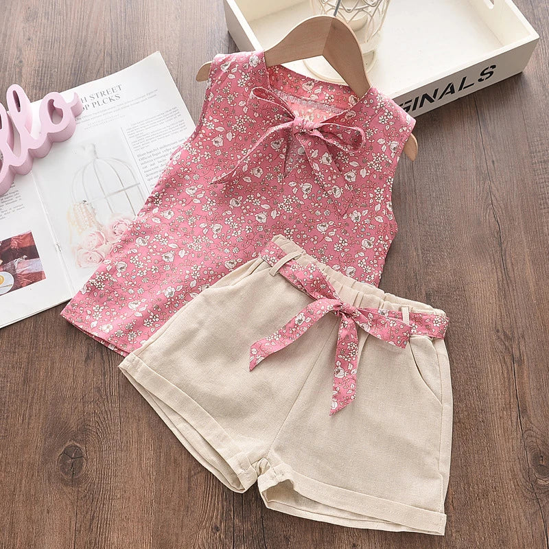 Baby Girl Summer Vest and Shorts Set