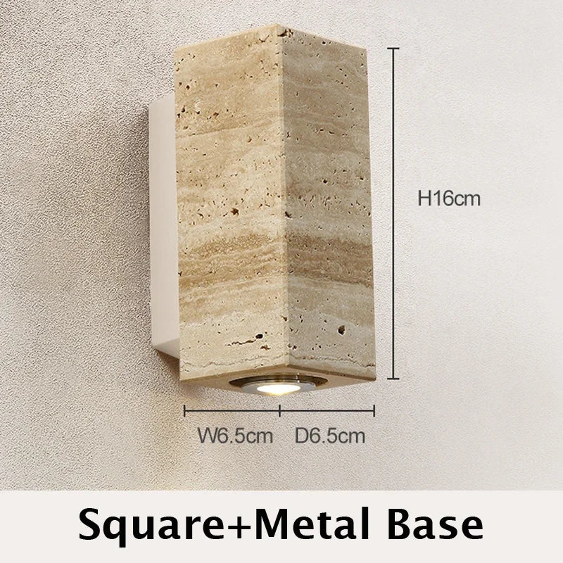 Yellow Marble LED Wall Lamp Bedside Sconce for Bedroom Living Room and Corridor