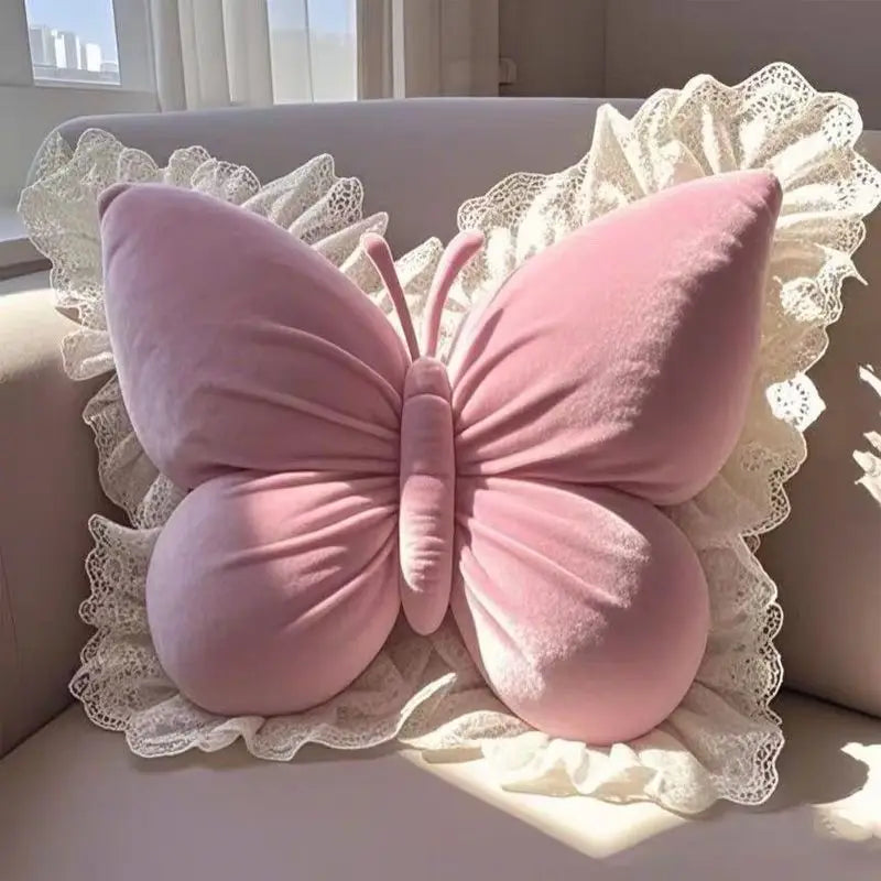 Cute Butterfly Bow Cushion Pillow Soft Decorative Pillow for Sofa Bedroom Car