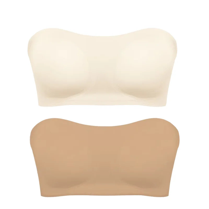 Women Strapless Push Up Bra Seamless Anti Slip Invisible Tube Top