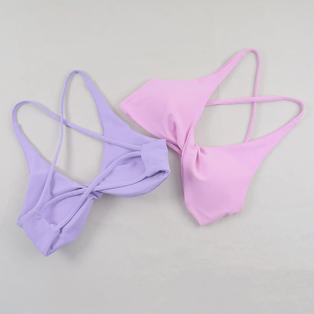 Women Strappy Cross Back Sports Bra Seamless Yoga Gym Fitness Top