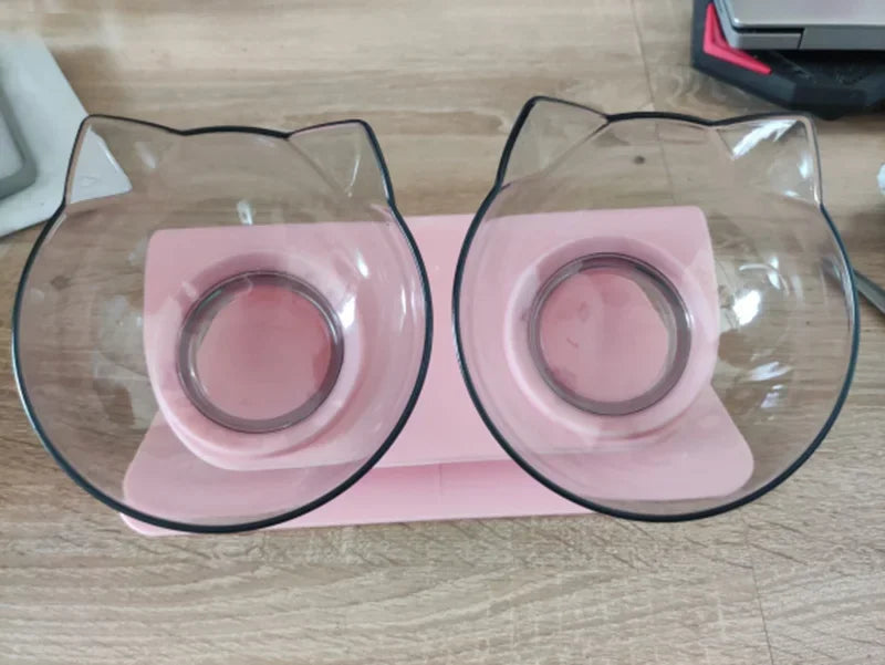 Non Slip Double Pet Bowl with Stand for Cats and Dogs