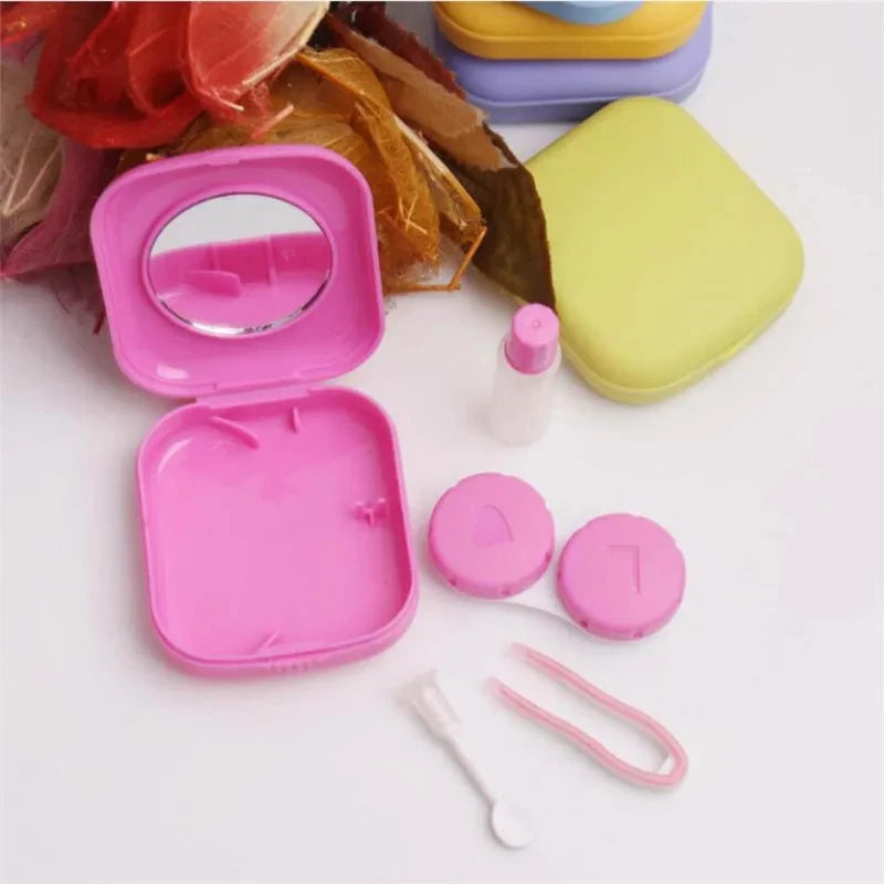 Mini Contact Lens Case with Mirror Travel Kit