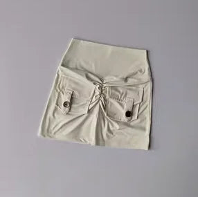 Women High Waist Seamless Fitness Shorts with Pockets