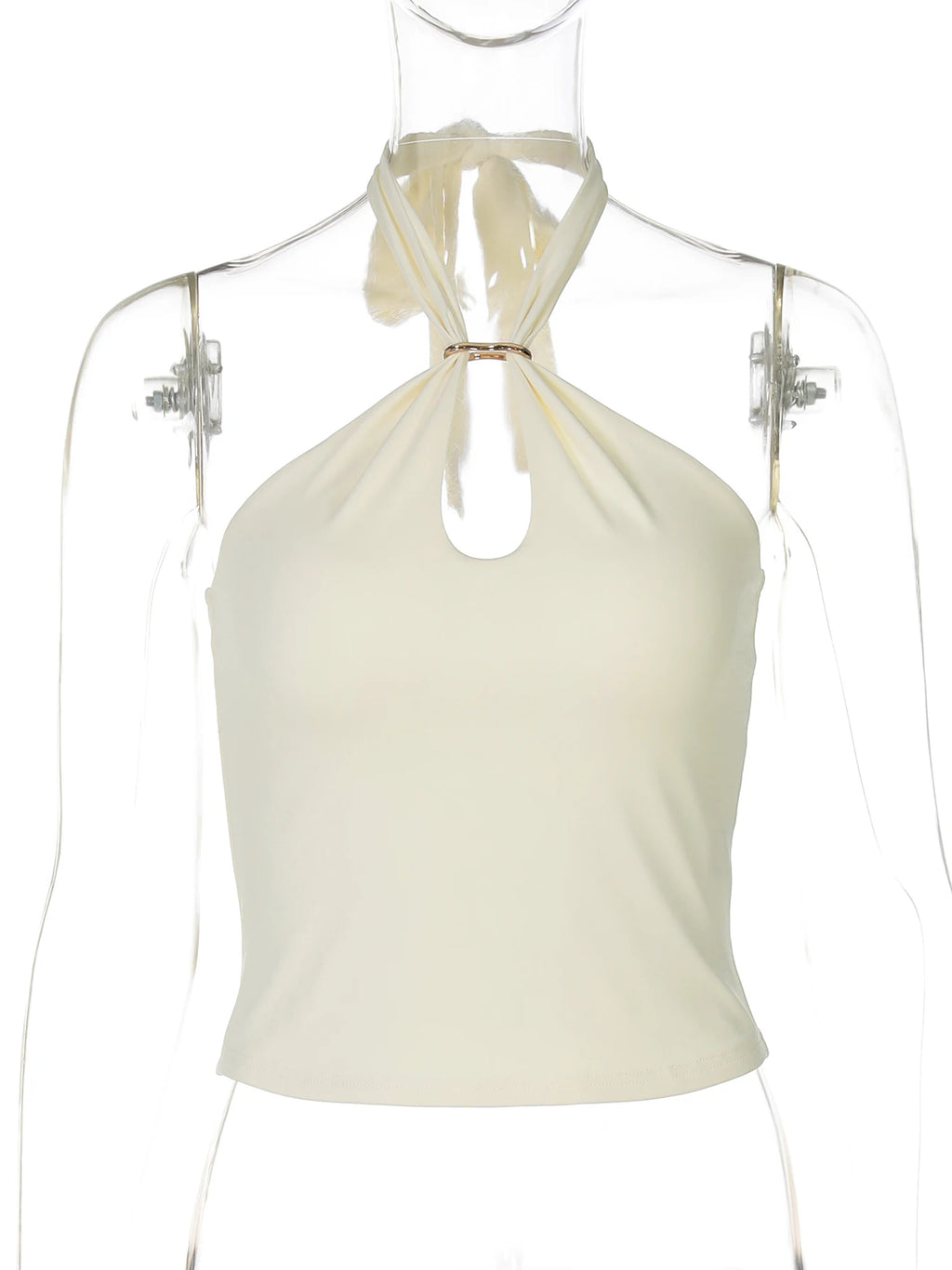 Women Halter Crop Tank Top Backless Solid Summer Streetwear Top