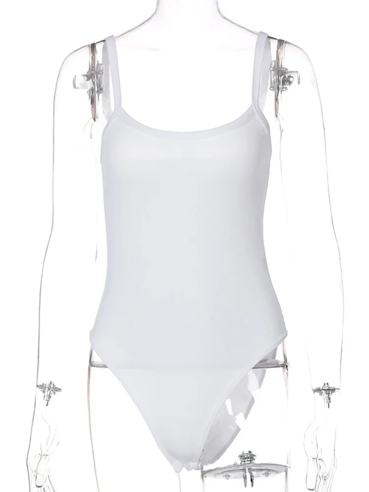 Ribbed Bodysuit Women Slim Fit Seamless Basic Tank Top Summer Bodycon Outfit