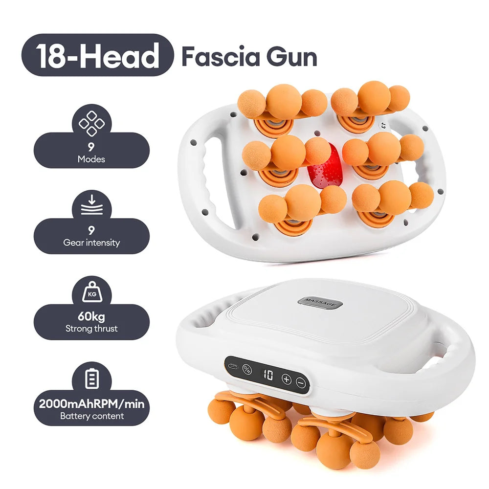 42 Heads Massage Gun Deep Tissue Muscle Massager High Frequency Body Fascia Gun for Back Neck Shoulder