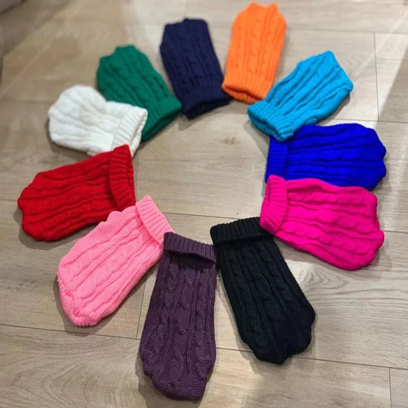 Dog Winter Knitted Sweater Pet Clothes Small Medium Dogs Warm Puppy Coat