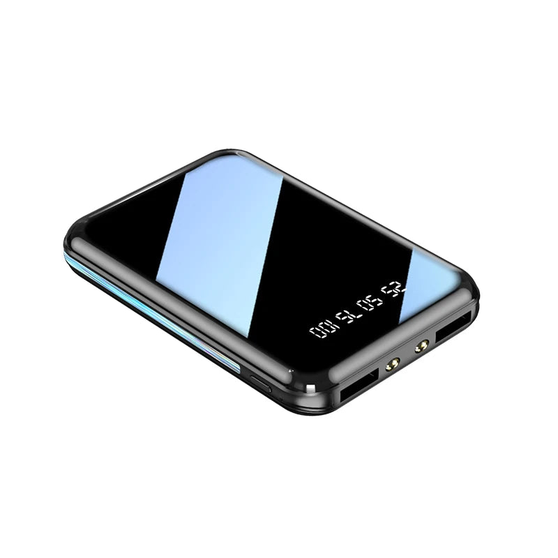 Mini Power Bank 20000mAh Portable Charger Mirror LED Display External Battery for iPhone Xiaomi Huawei Samsung