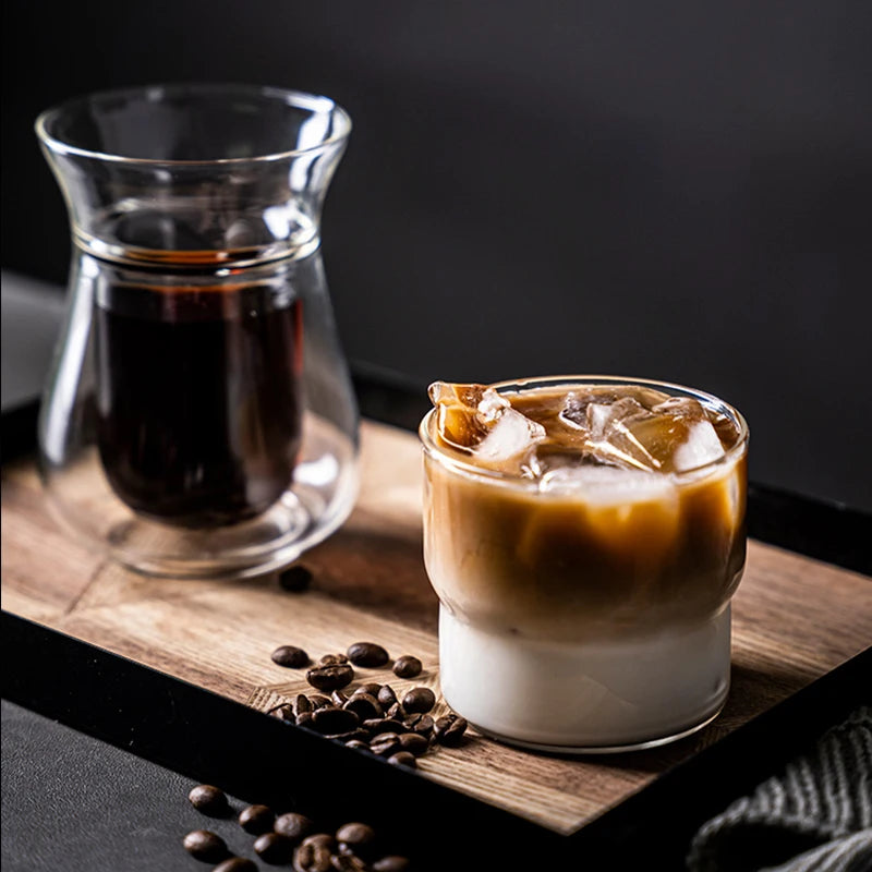 Creative Glass Coffee Cup Heat Resistant Transparent Mug for Smoothie Beer Water