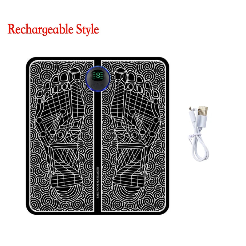 Electric Foot Massager Pad EMS Muscle Stimulator Foot Massage Mat Pain Relief Relaxation Portable Foot Therapy Device