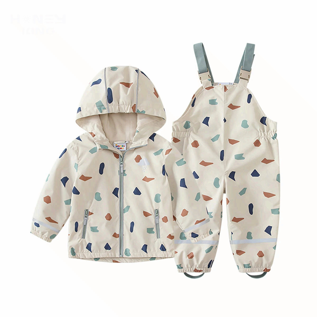 Kids Waterproof Raincoat Set Jacket & Pants Jumpsuit Suit Outdoor Clothing