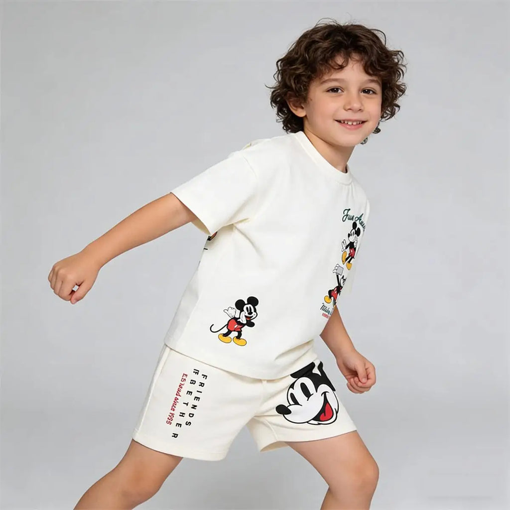 Toddler Boys Cartoon T Shirt and Shorts Set