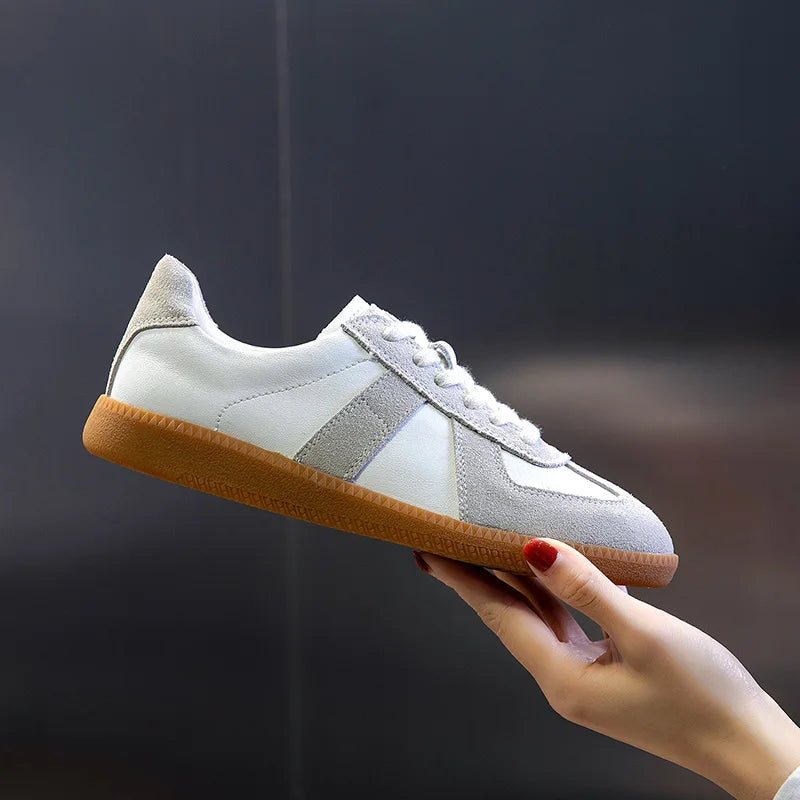 Women Genuine Leather Sneakers Casual Flat Training Shoes Spring 2026