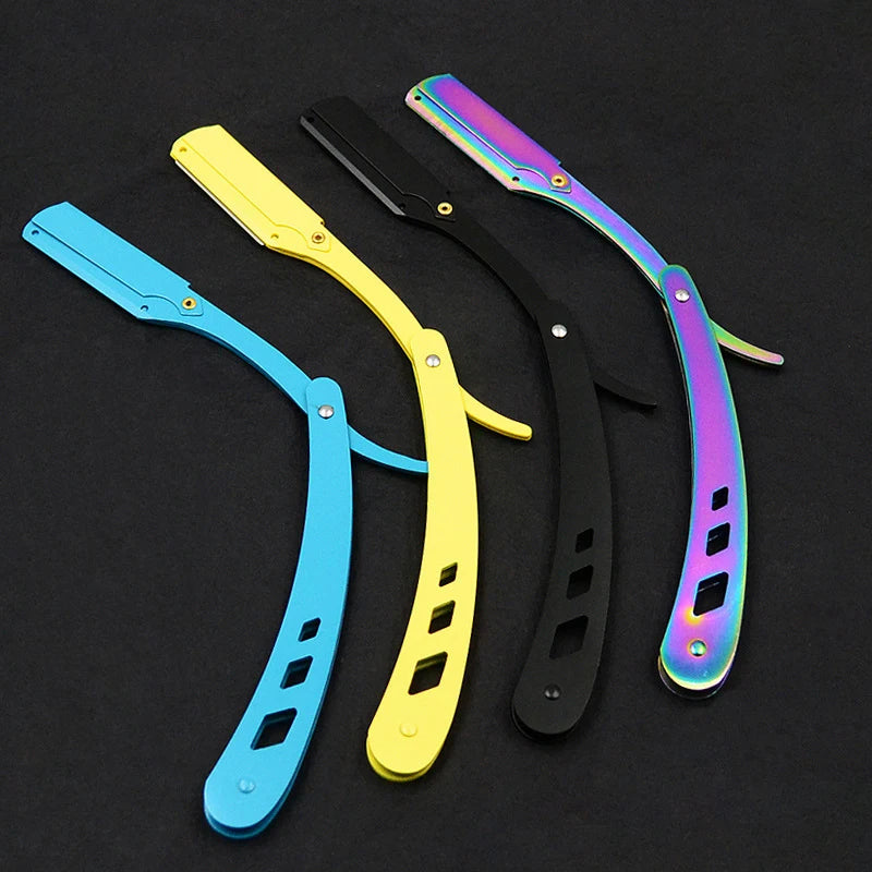Men Folding Barber Razor Black