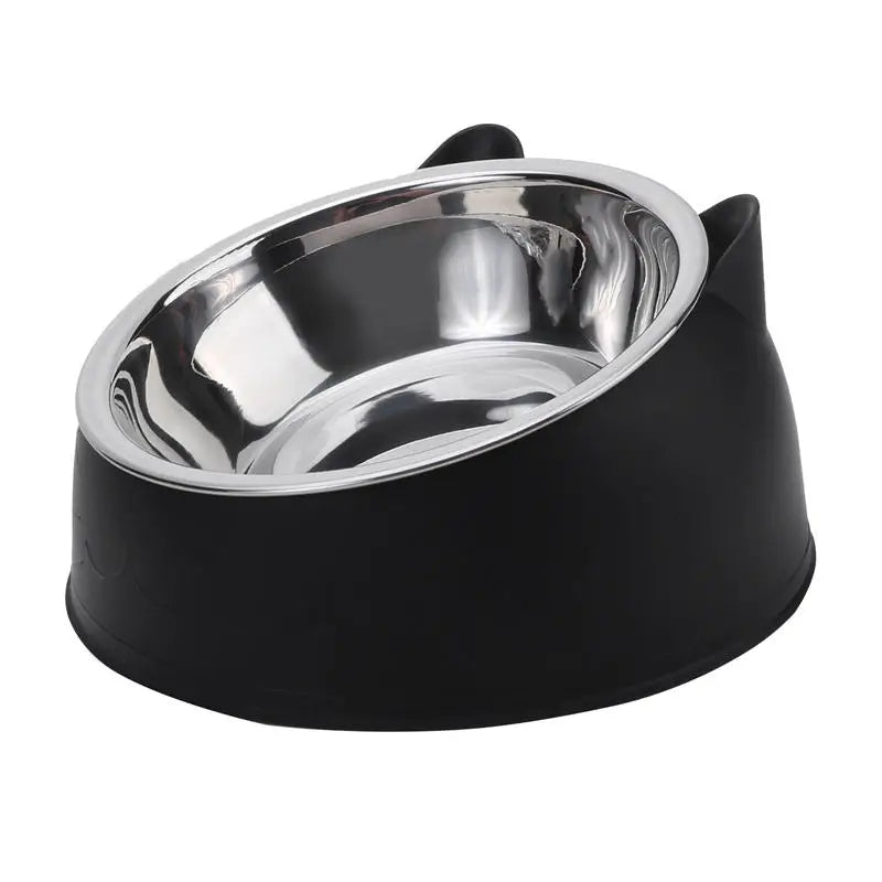 Inclined Stainless Steel Cat Bowl for Cats and Dogs