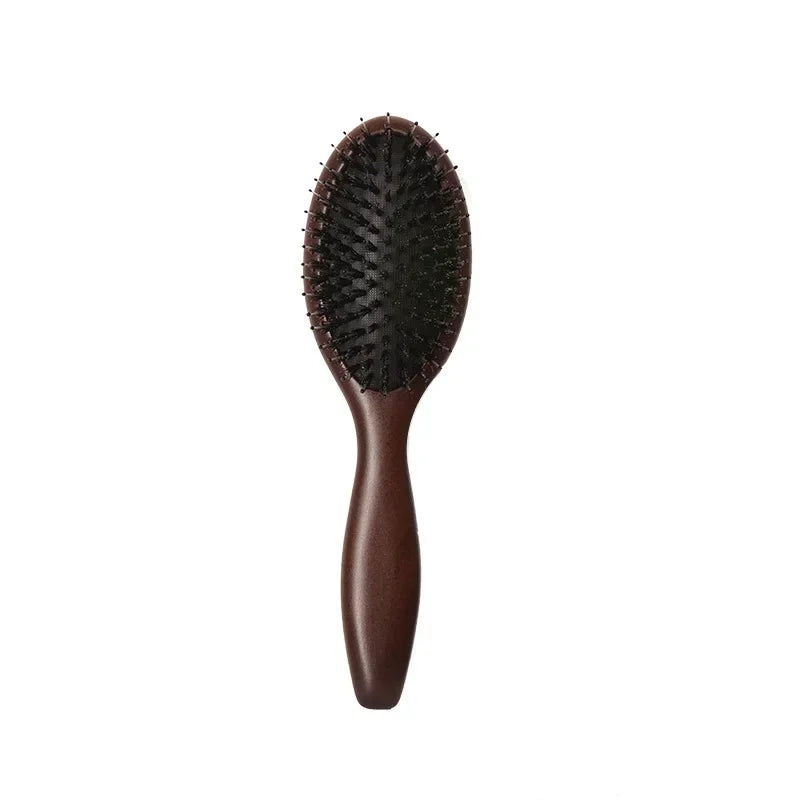 Wooden Hair Brush Paddle Comb Cushion Massage Detangling for Wet Dry Hair