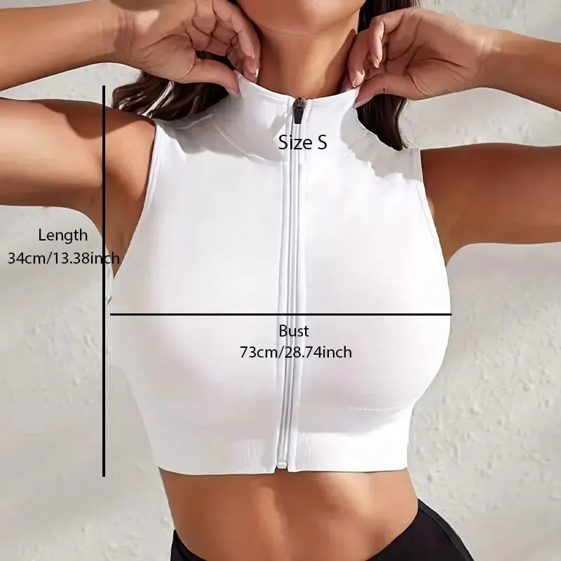 Women 2 Piece Yoga Set Zipper Sports Bra High Waist Leggings Workout Outfit Slim Fit Gym Wear