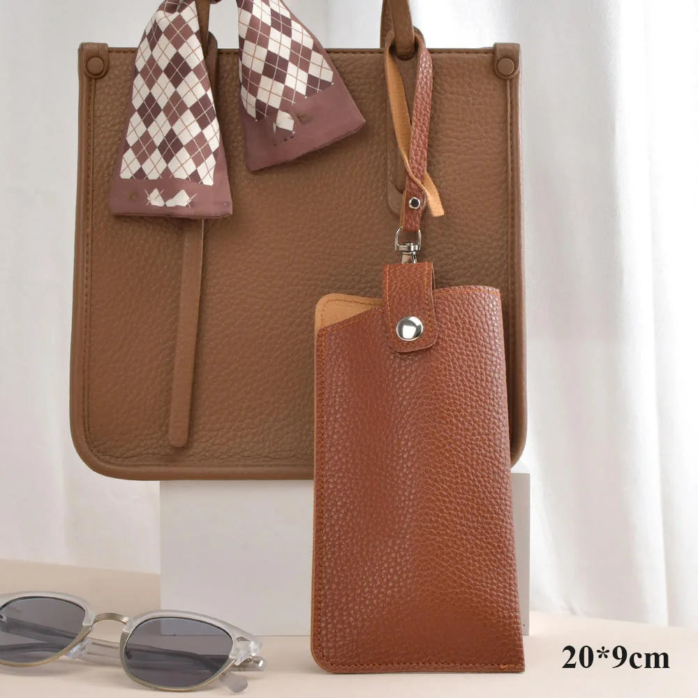 Leather Glasses Case Portable Sunglasses Storage Bag