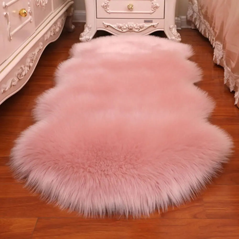 Artificial Sheepskin Rug Long Hair Fluffy Soft Faux Wool Shaggy Floor Mat Home Decor