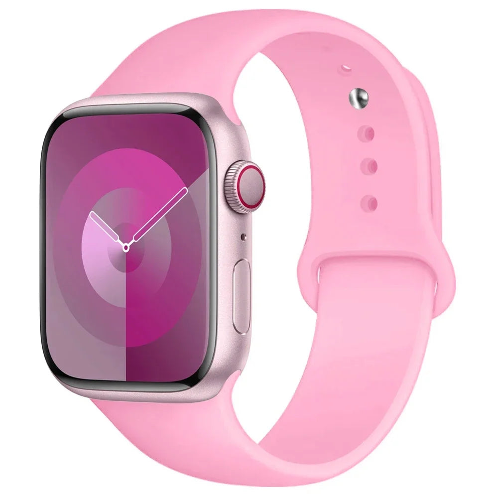Silicone Apple Watch Band – Sport Strap Replacement for Apple Watch Series 3–9, SE & Ultra