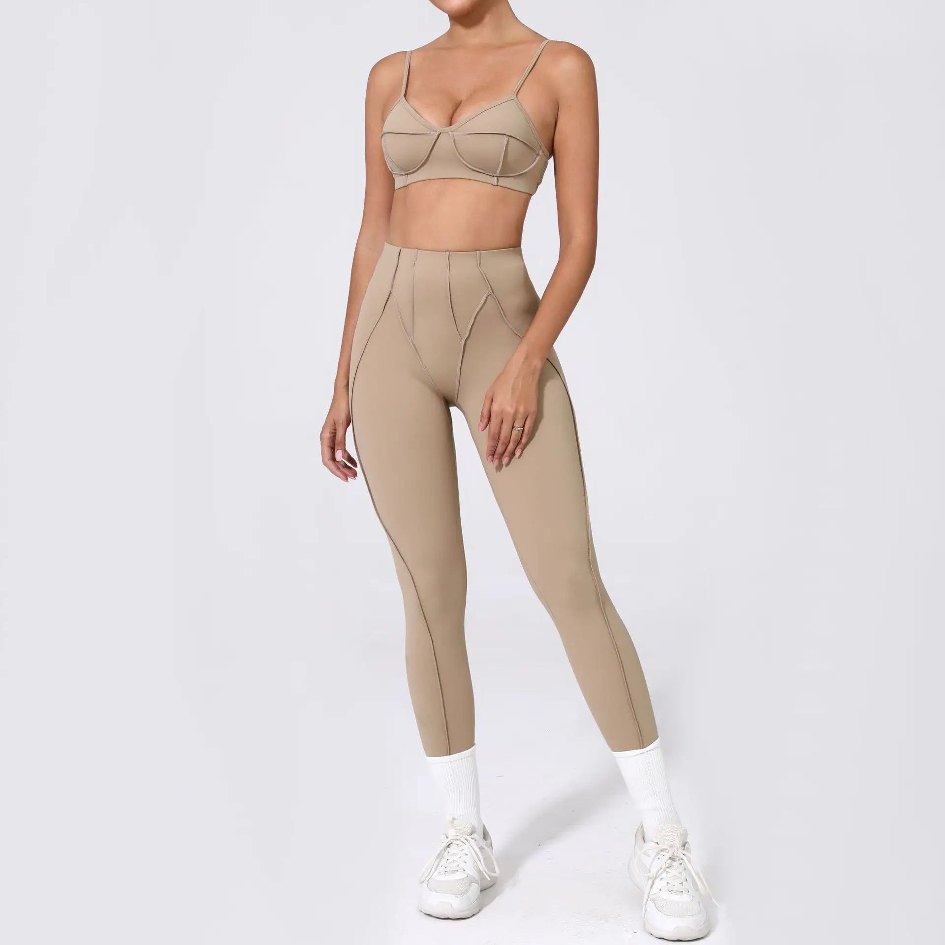 Women Seamless Yoga Set High Waist Hip Lifting Gym Sports Bra & Leggings Suit