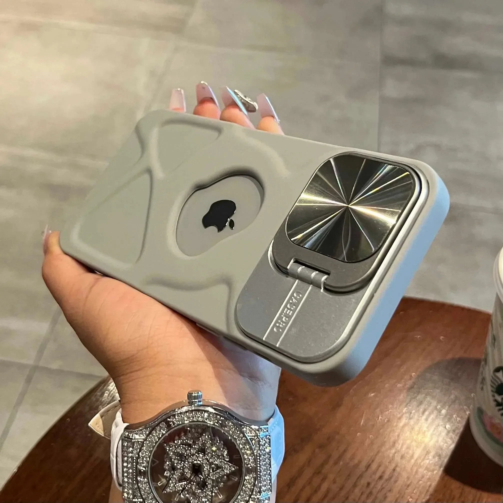 Magnetic Logo Flip Stand Lens Protection iPhone Case