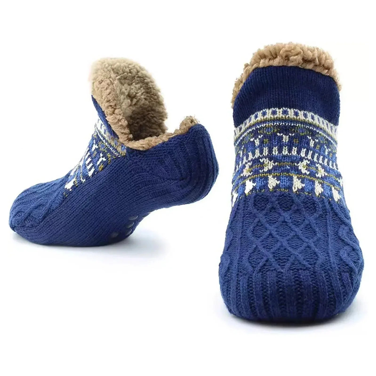 Unisex Warm Velvet Slipper Socks Non Slip Winter Home Socks