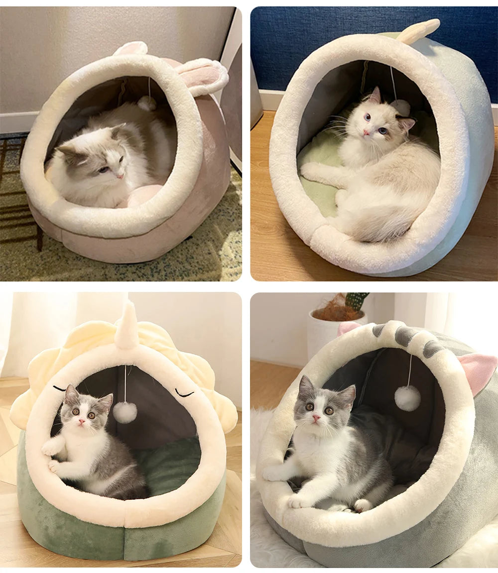 Foldable Cat Bed Washable Pet Cave for Small Dogs