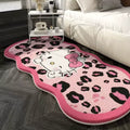 Cat Design Non Slip Floor Mat Stain Resistant Rug for Bedroom Living Room