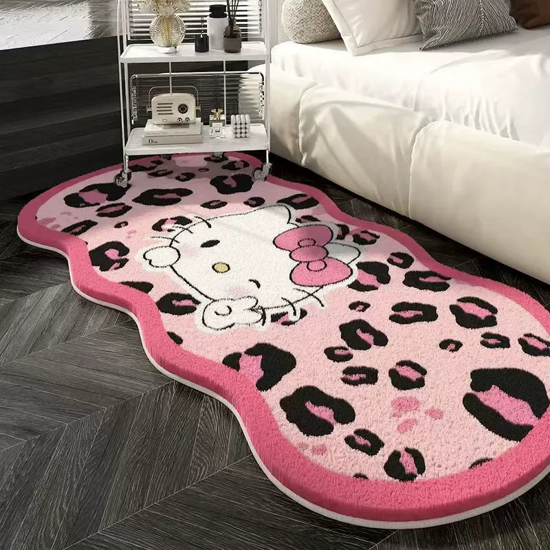 Cat Design Non Slip Floor Mat Stain Resistant Rug for Bedroom Living Room