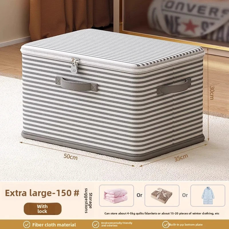 Lockable Storage Box Foldable Password Organizer for Clothes Blankets Toys