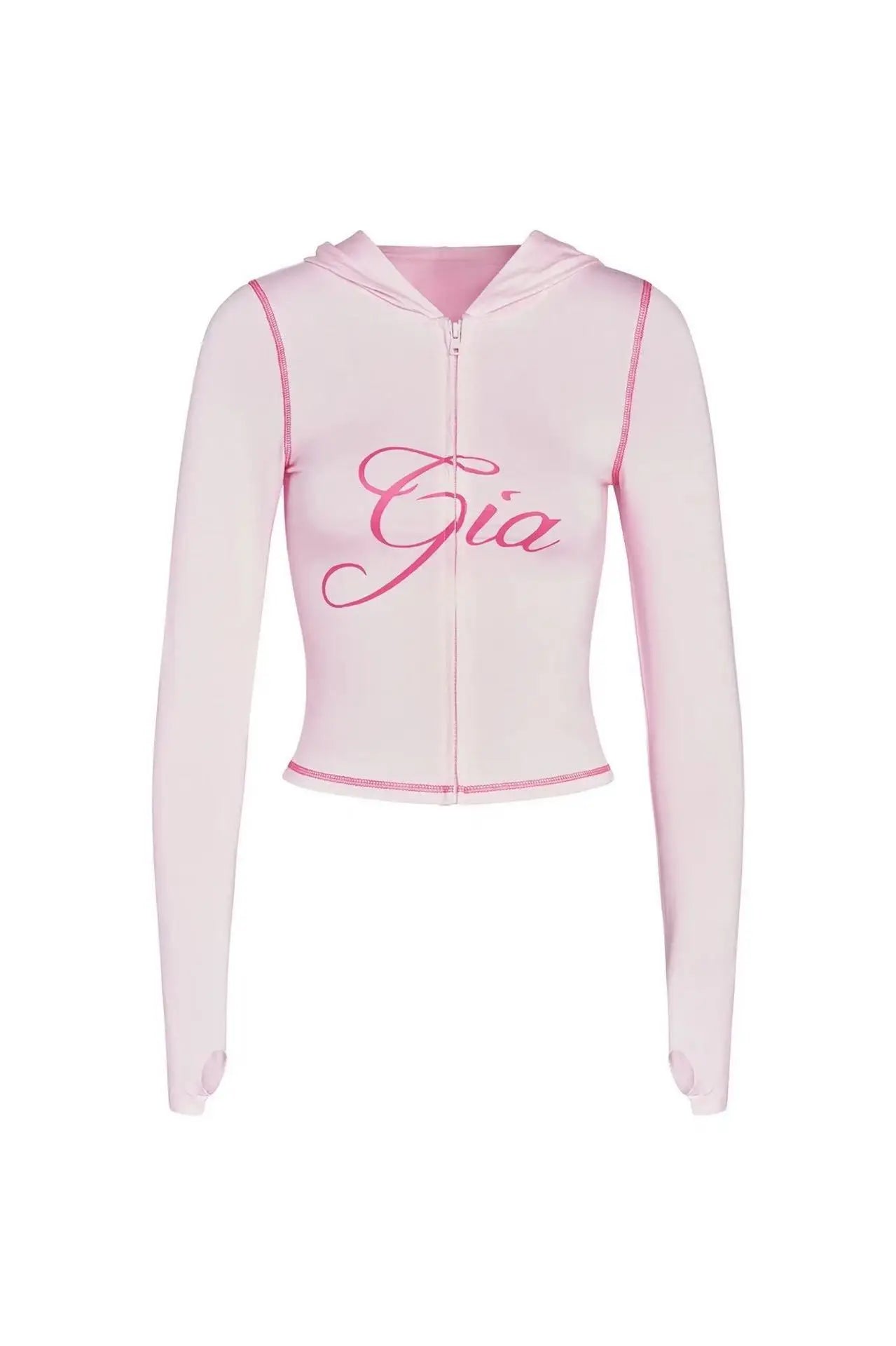 Women Zip Up Long Sleeve Spring Top with Low Waist Flared Pants Two Piece Outfit