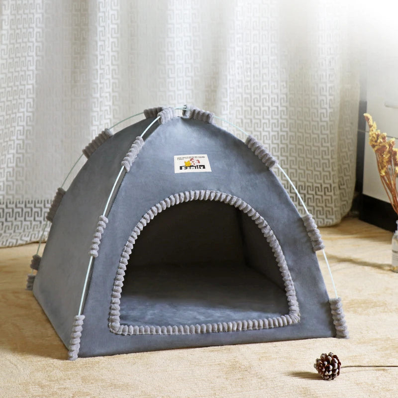 Foldable Cat House Pet Tent Four Seasons Portable Breathable Dog Cat Nest Bed