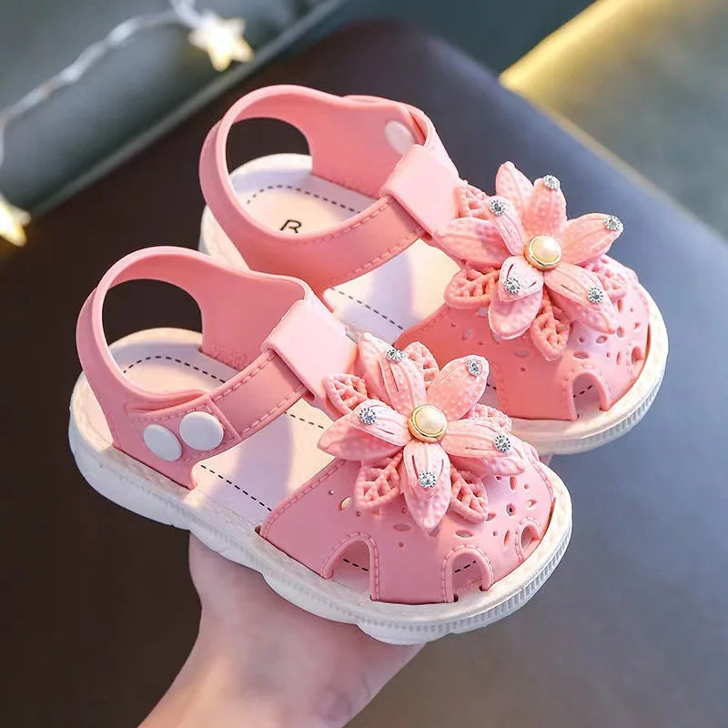 Baby Girl Bow Sandals Cute Non Slip PVC Summer Beach Shoes