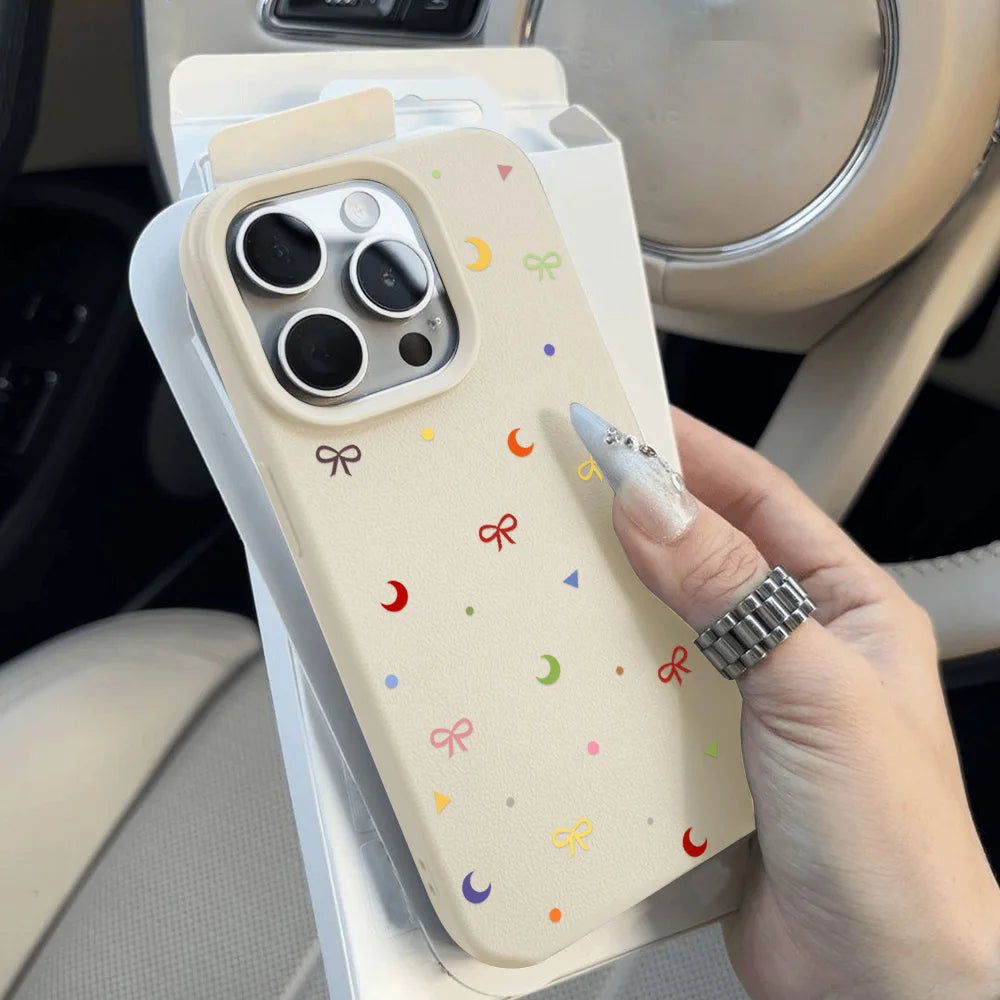 INS Leather Shockproof Soft Silicone iPhone Case