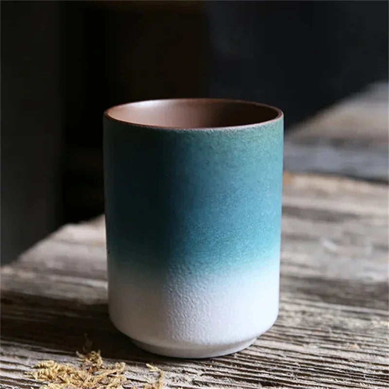 Stoneware Coffee Mug Kiln Fired Gradient Large Water Cup